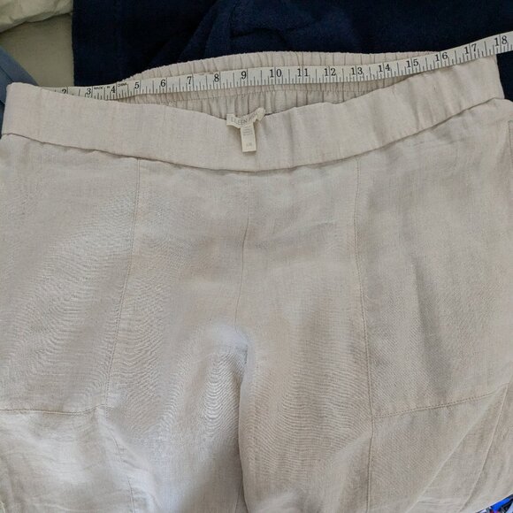 Summer-perfect Eileen Fisher Linen Tapered Leg Pants Large - Picture 3 of 3
